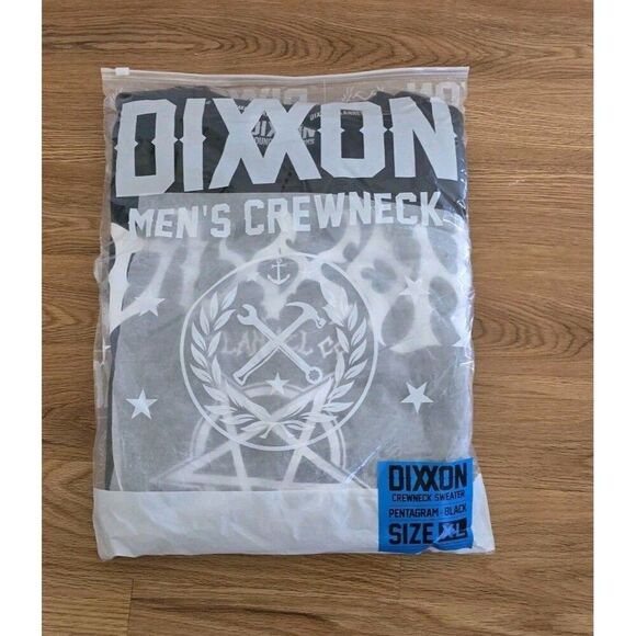 Dixxon Flannel Crewneck Sweater Fleece  Men's XL Black Long Sleeve NWT - Picture 11 of 11